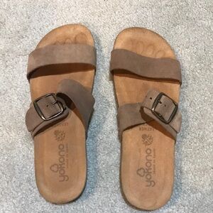 Yokono Made in Spain Suede Slip On Buckle Sandal-Size 9